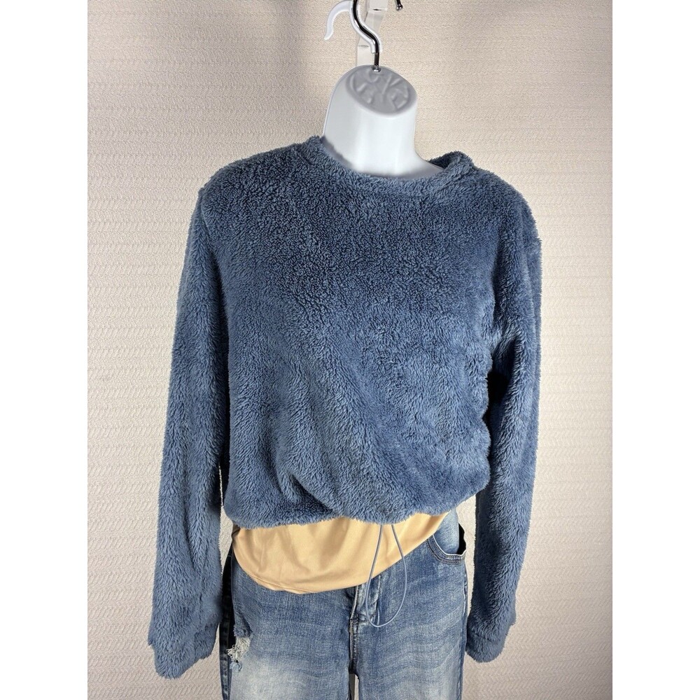 Women’s U2B Urban Basics Pullover Blue Fleece Jacket Drawstring Waist